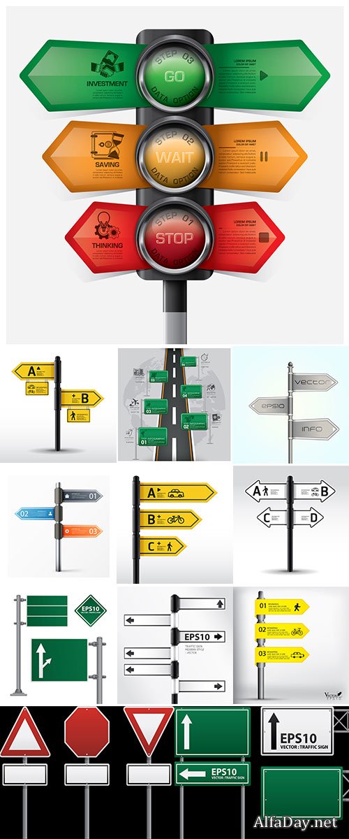 Stock Modern road sign Design template