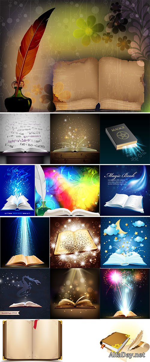 Stock magical book vector