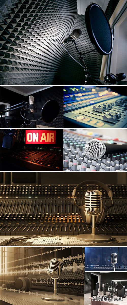 Stock Image In radio studio