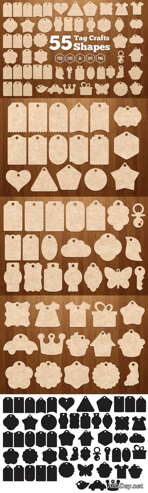 Creativemarket - 55 Tag Crafts Shapes 337524