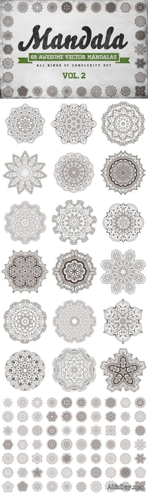 Awesome 69 Mandala II Set in Vector - Creativemarket 348917