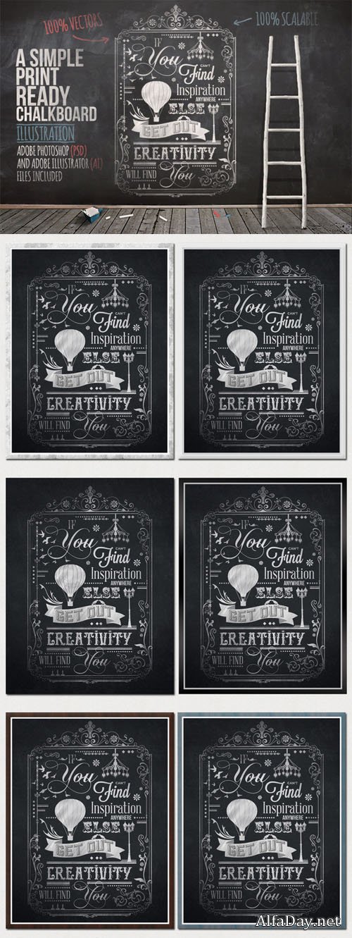 Typography Chalkboard Print 2 - Creativemarket 96031