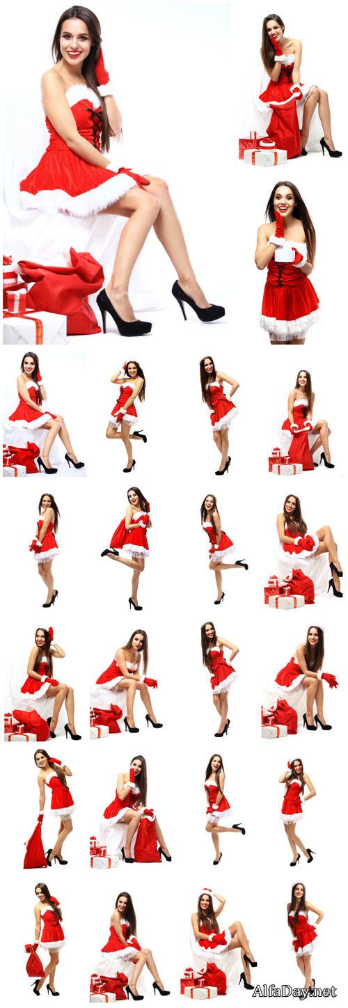 Beautiful sexy girl wearing santa claus clothes