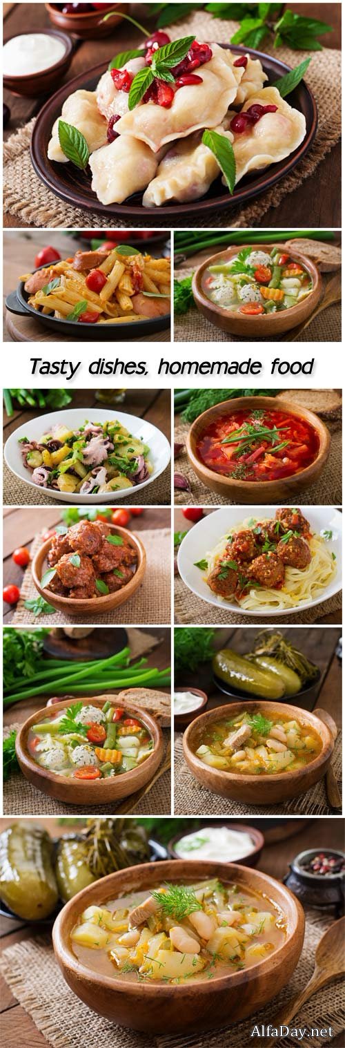 Tasty dishes, homemade food