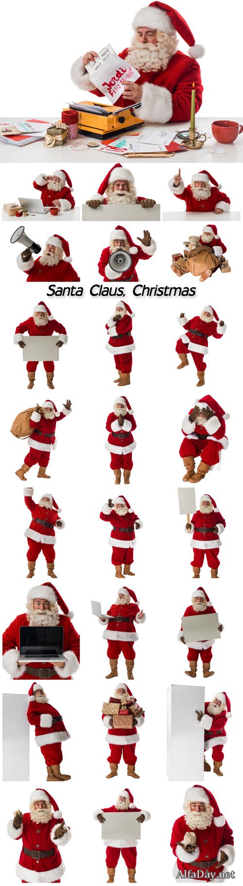 Santa Claus with a banner, Christmas