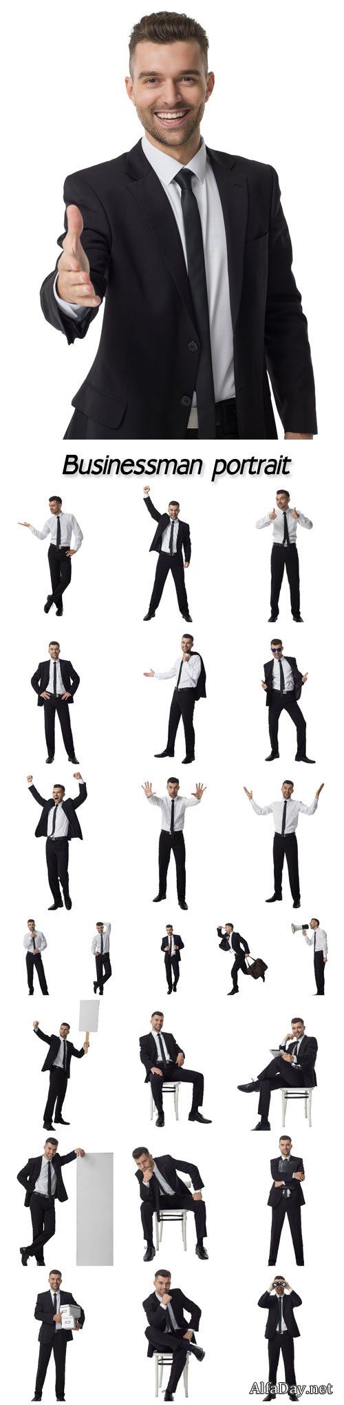 Businessman portrait isolated on white background