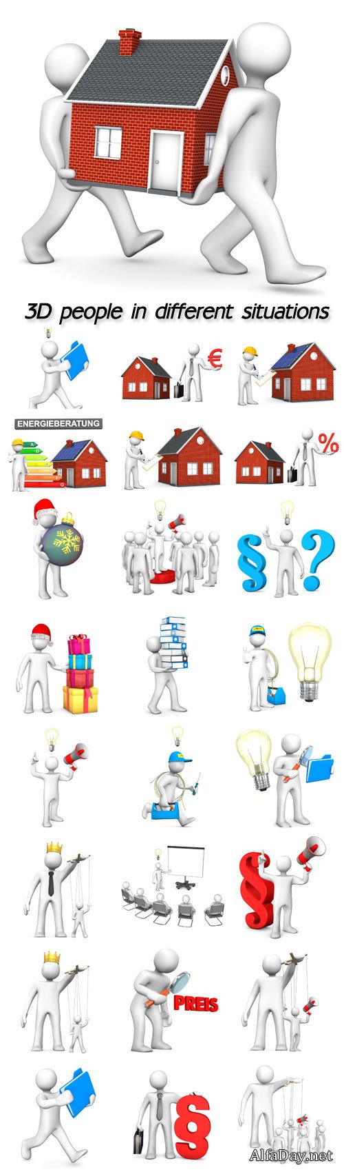 3D people in different situations