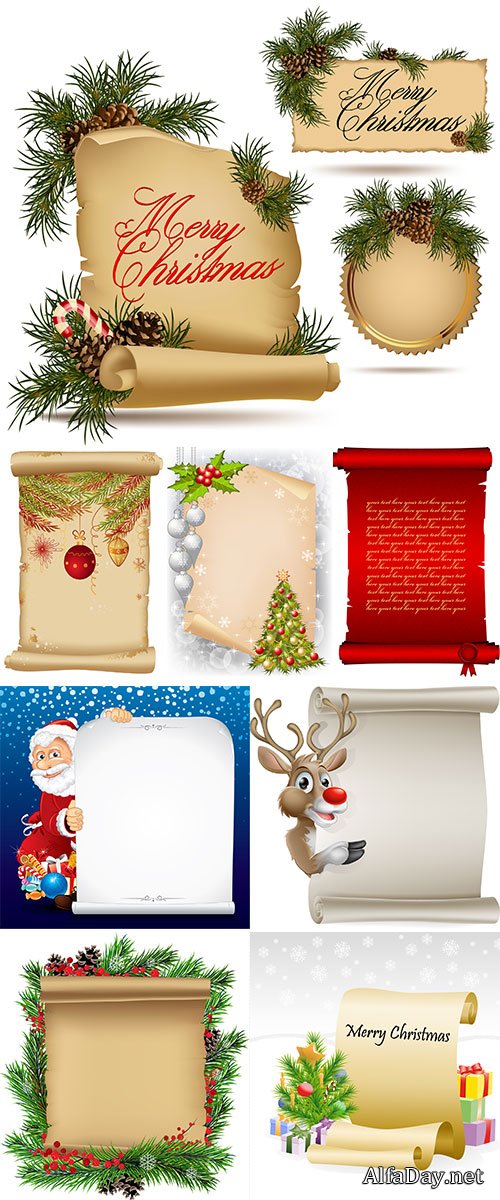 Stock Vector Christmas Scroll