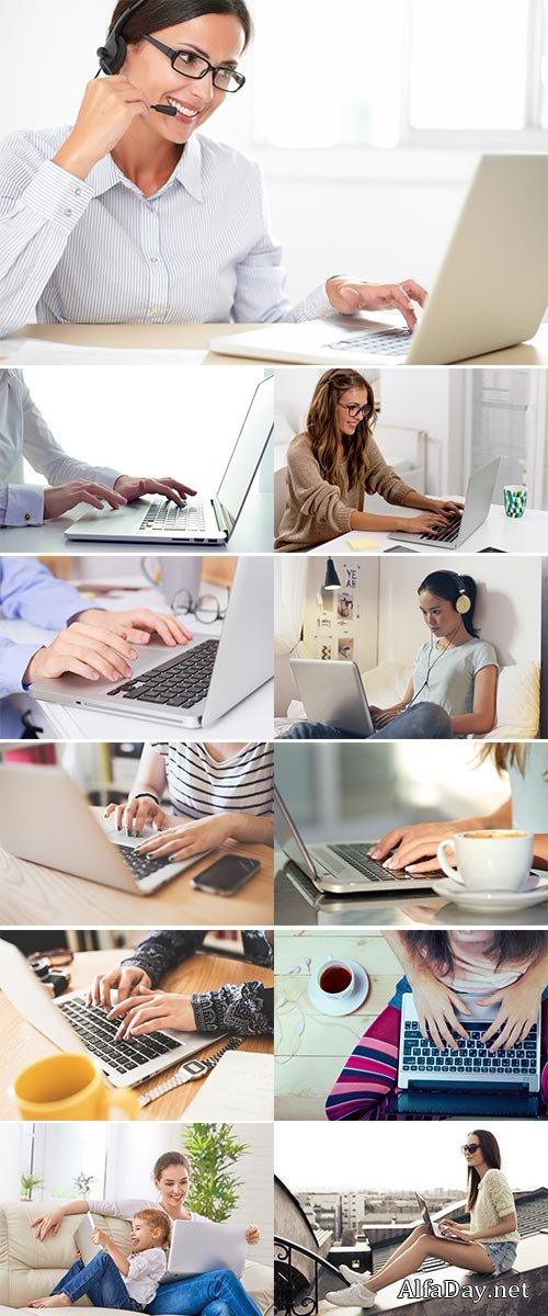 Stock Image Woman using laptop