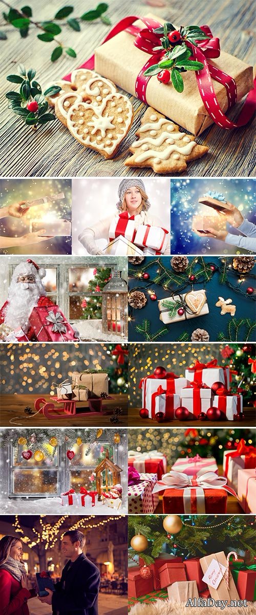 Stock Image Decorated Christmas gifts