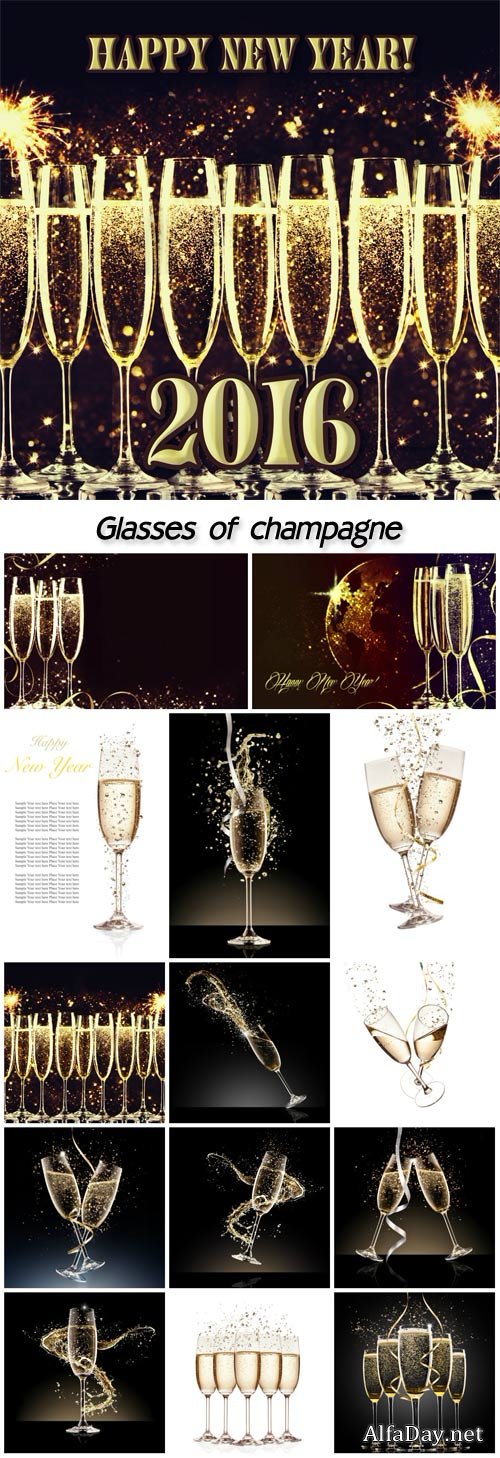 Glasses of champagne, new year