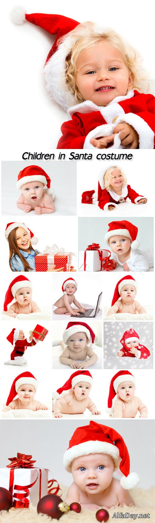 Children in Santa costume, Christmas