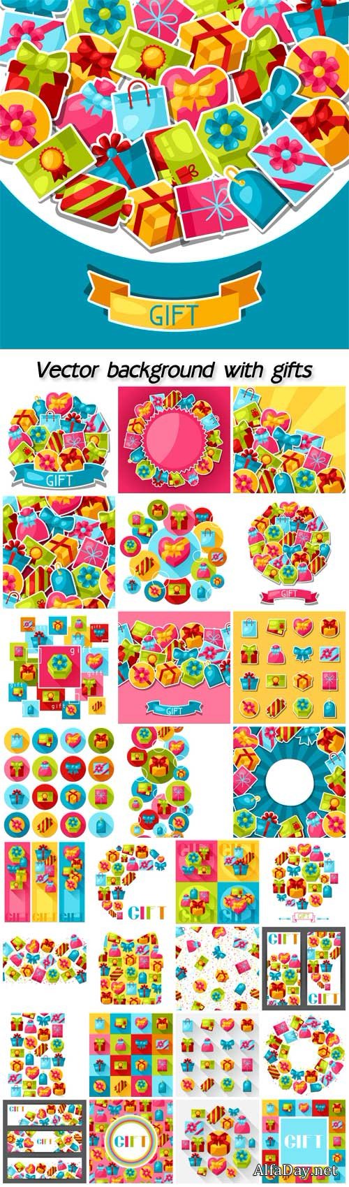Vector background with gifts