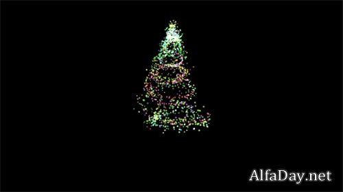 Appearing Colored Abstract Christmas Tree