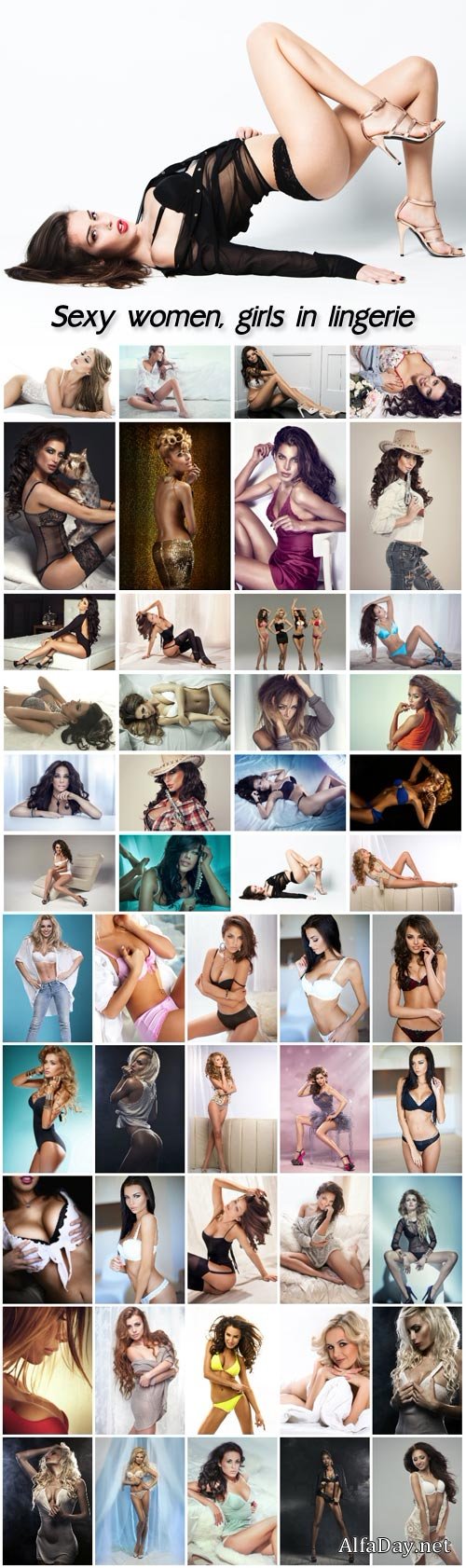 Sexy women, girls in lingerie, blonde, brunette