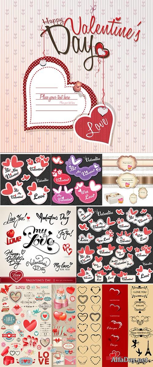 Stock Elements to Valentine's Day vector
