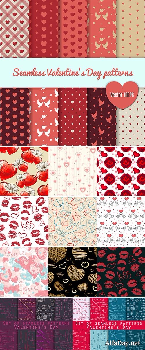 ��������� ����� �� ��� ��. ��������� - ��������� ������� / Seamless pattern for Valentine's Day vector
