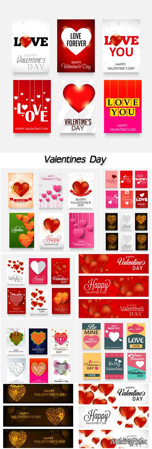Vector illustration of a beautiful brochure set for happy Valentines Day