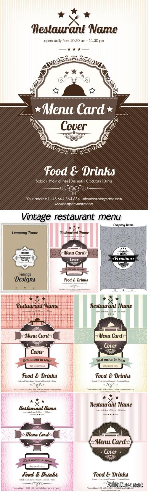 Vintage restaurant menu vector
