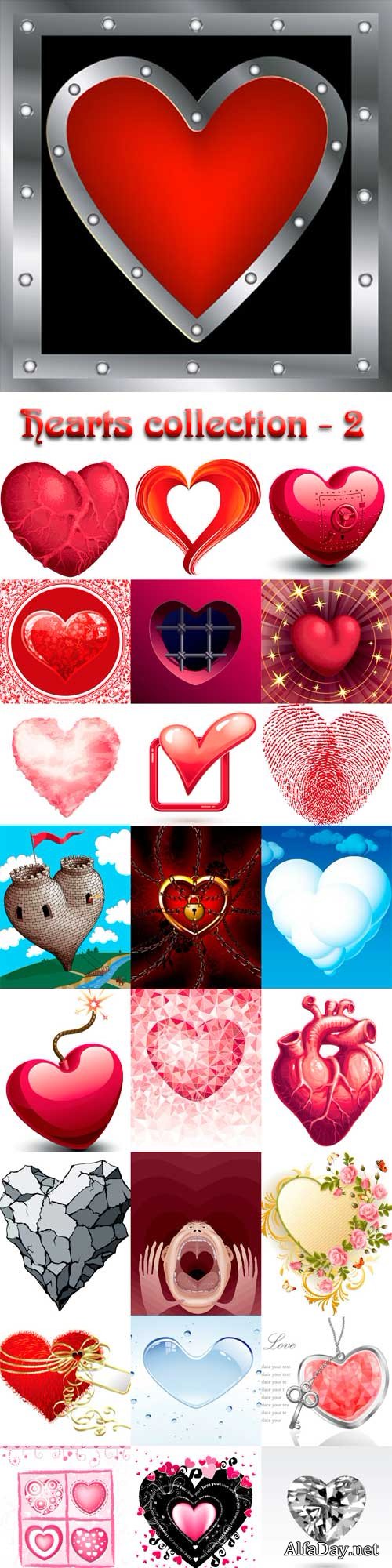������� �������� - ��������� ������� / Hearts collection vector