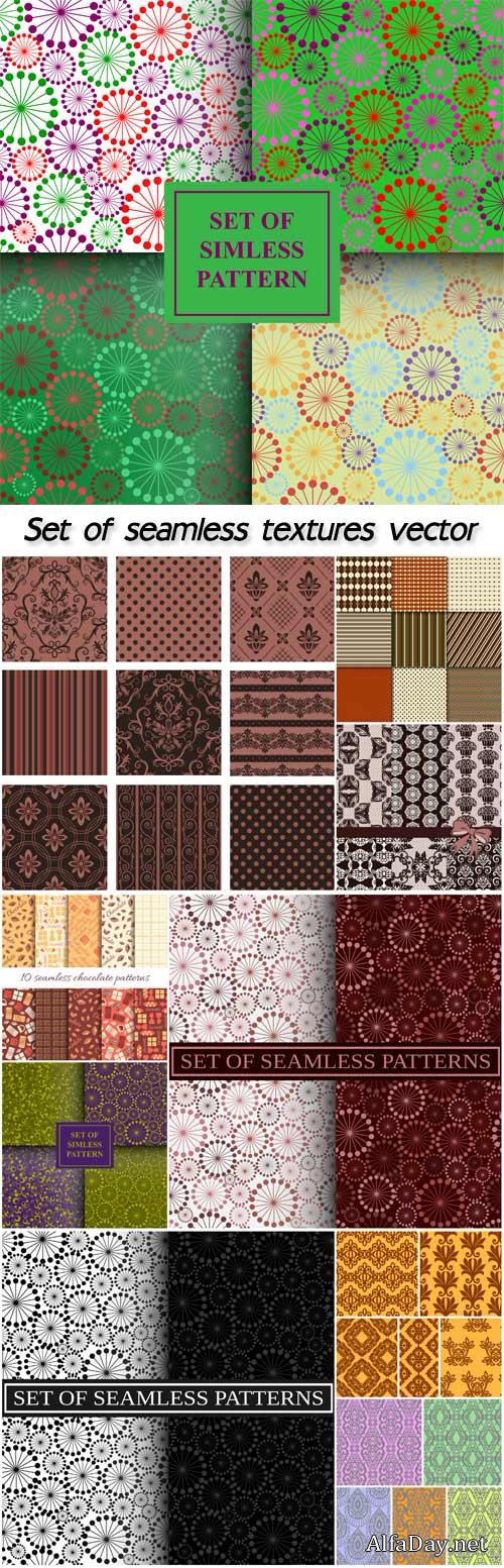 Set of seamless textures vector