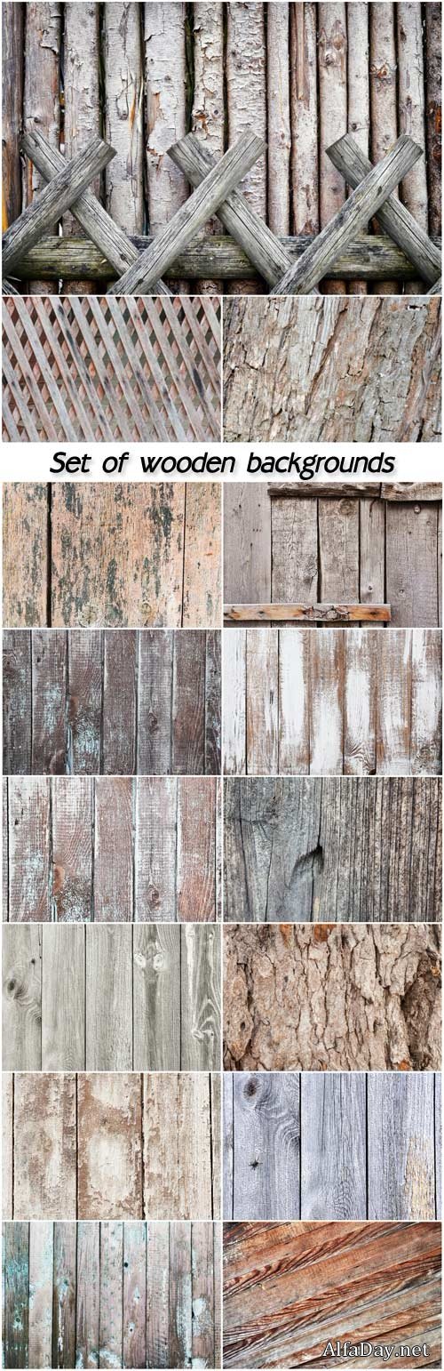Set of wooden textures, backgrounds