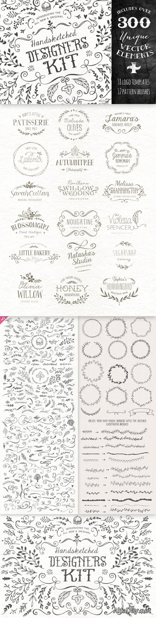 The Handsketched Designers Kit - Creativemarket 42397