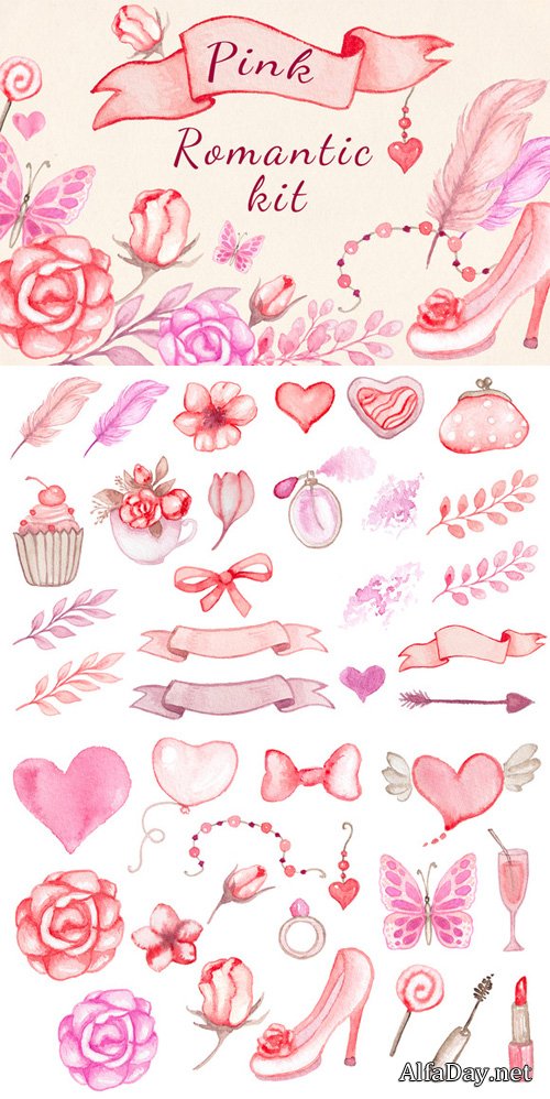 Romantic design elements - Creativemarket 525011