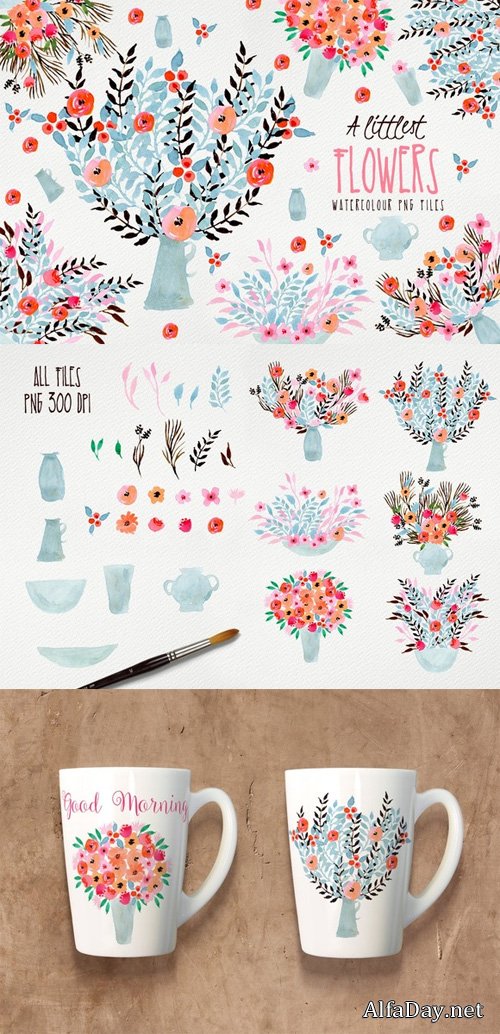 A Littlest Flowers - Creativemarket 387897