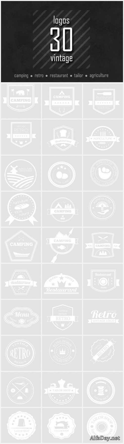 30 Vintage Logos - CM 169385
