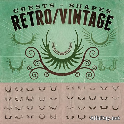 Crests Retro and Vintage Shapes