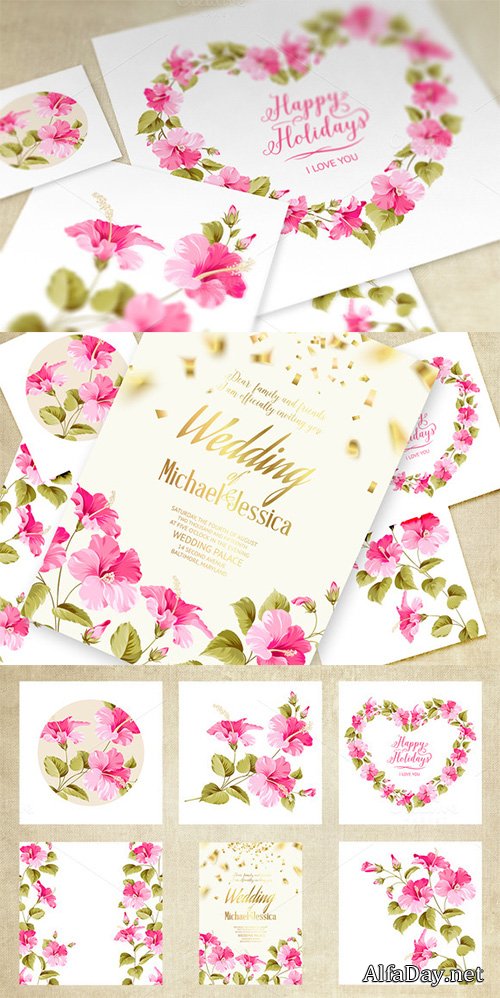 Wedding Invitation Cards Set. - Creativemarket 210069