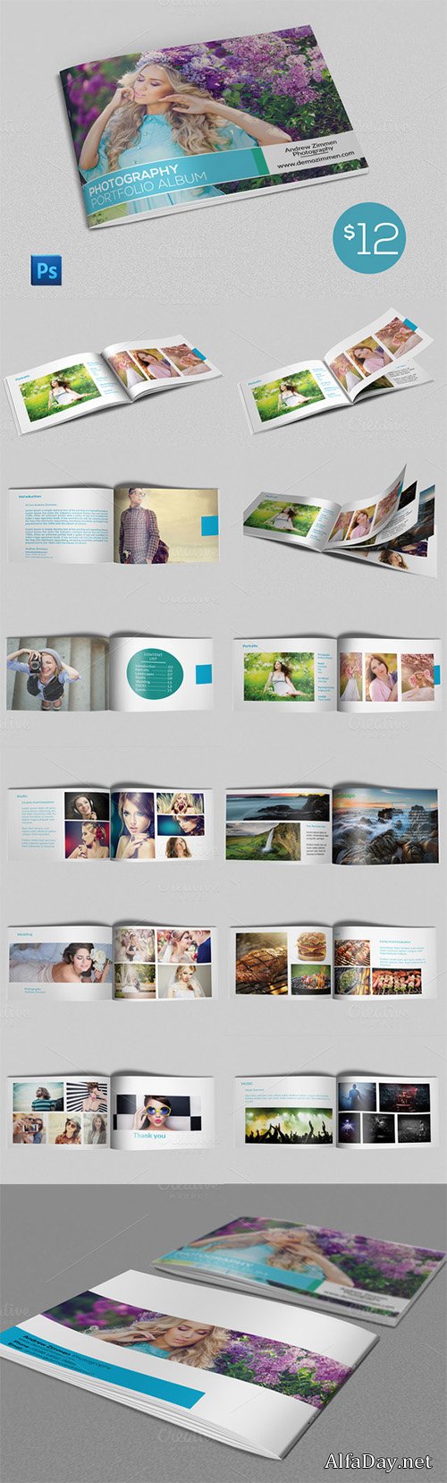 PSD Photography Portfolio Album - Creativemarket 307954