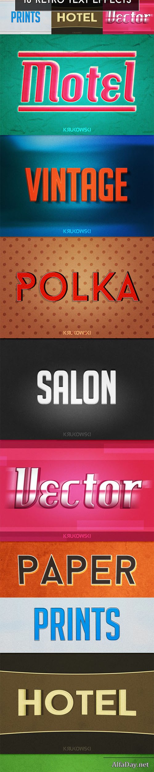 Retro Text Effects - Creativemarket 210149