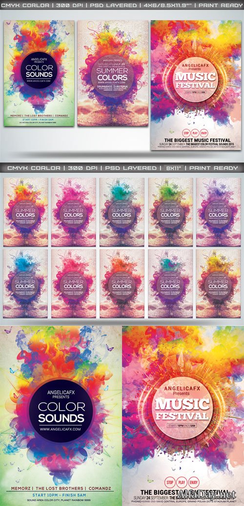 Colorful Flyers Bundle Vol. 1 - Creativemarket 208024