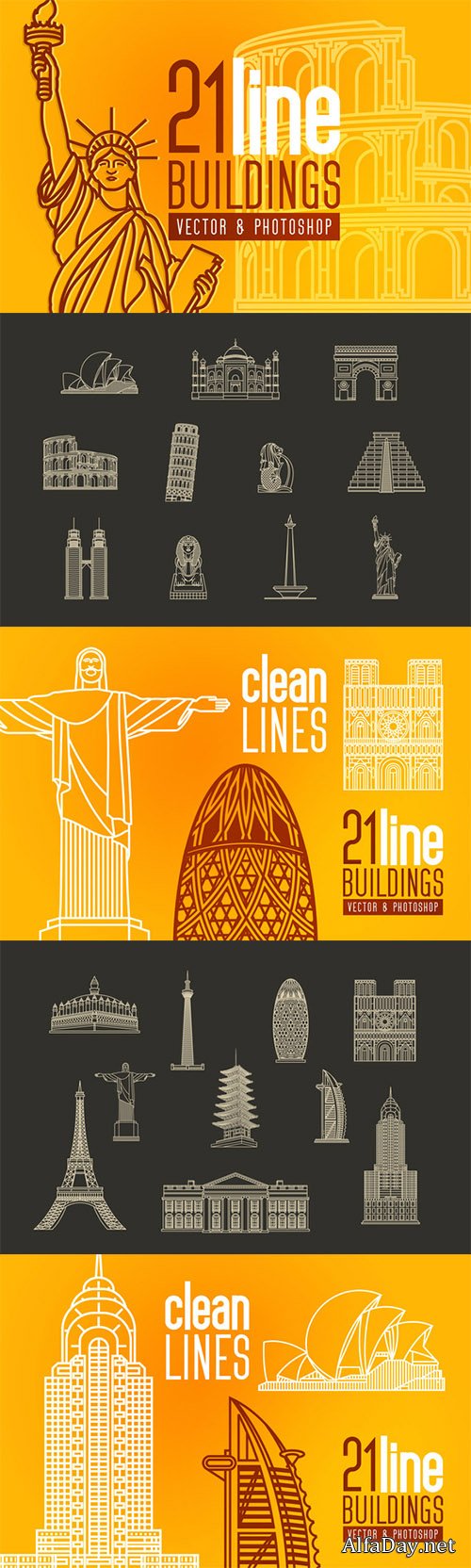 21 Line Buildings - Creativemarket 344206