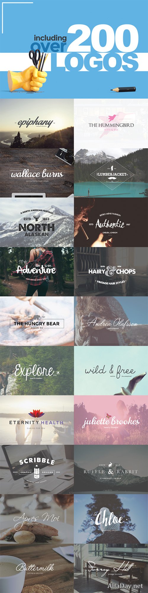 200+ Logo Designs - Creativemarket 340787