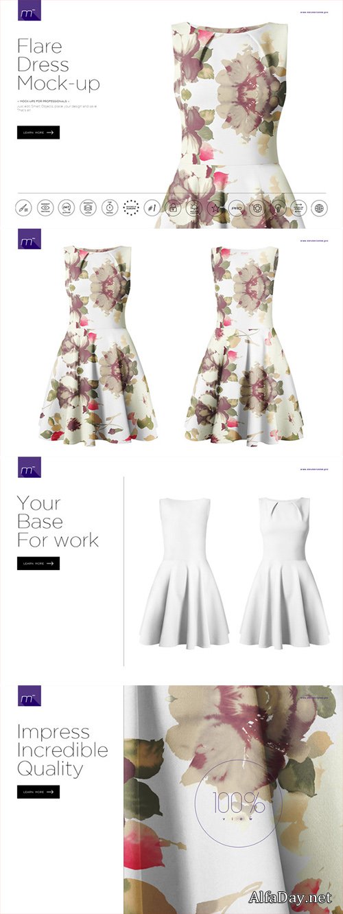 Flare Dress Mock-up - Creativemarket 467793