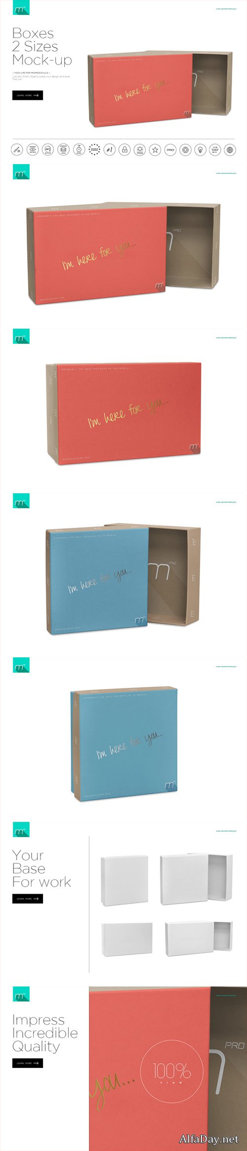 Boxes 2 Sizes Mock-up - Creativemarket 498323