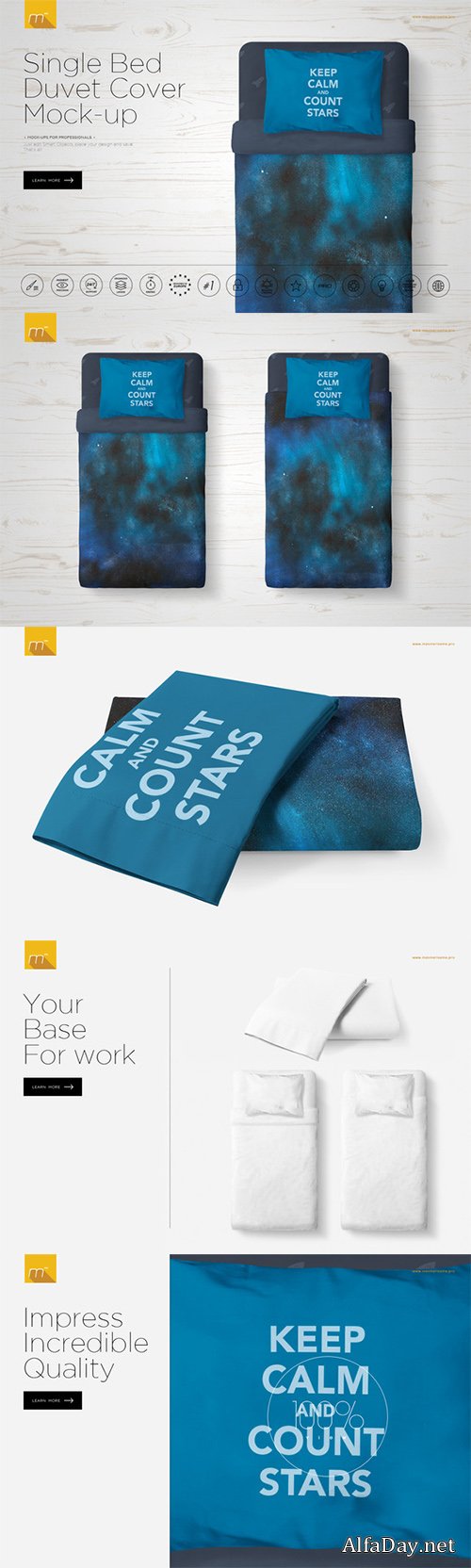 Single Bed Duvet Cover Mock-up - Creativemarket 458815