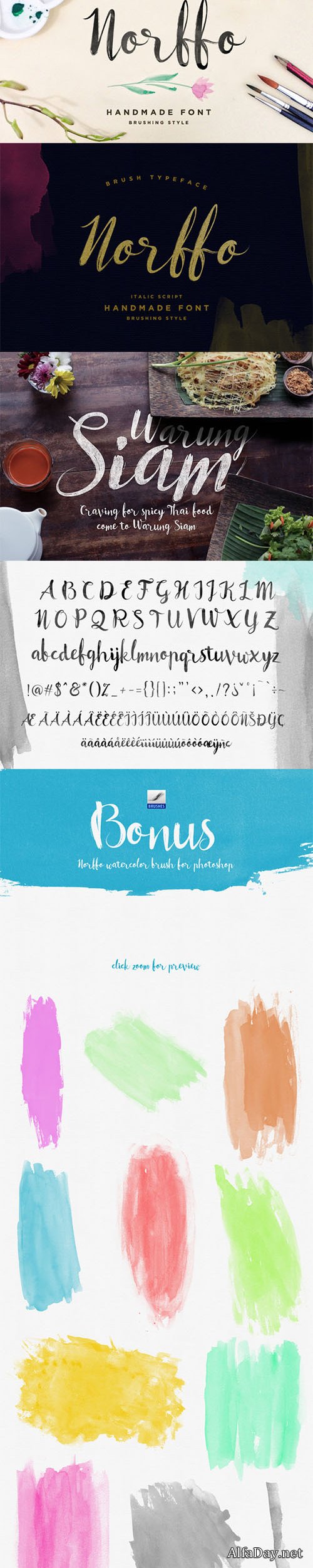 Norffo Font + Watercolor Brush - Creativemarket 253483