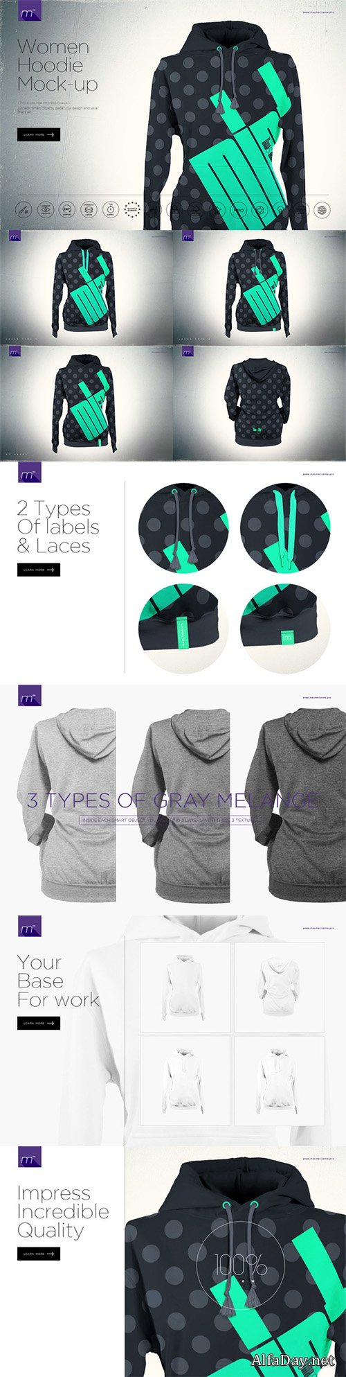 Women Hoodie Mock-up - Creativemarket 527751