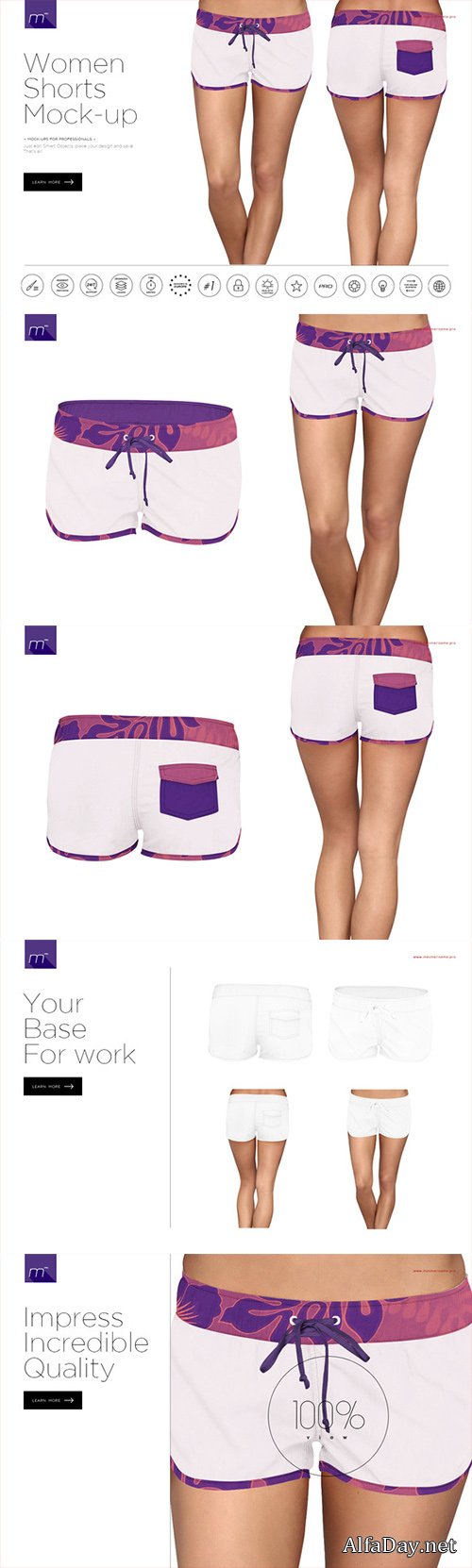 Women Shorts Mock-up - Creativemarket 445972