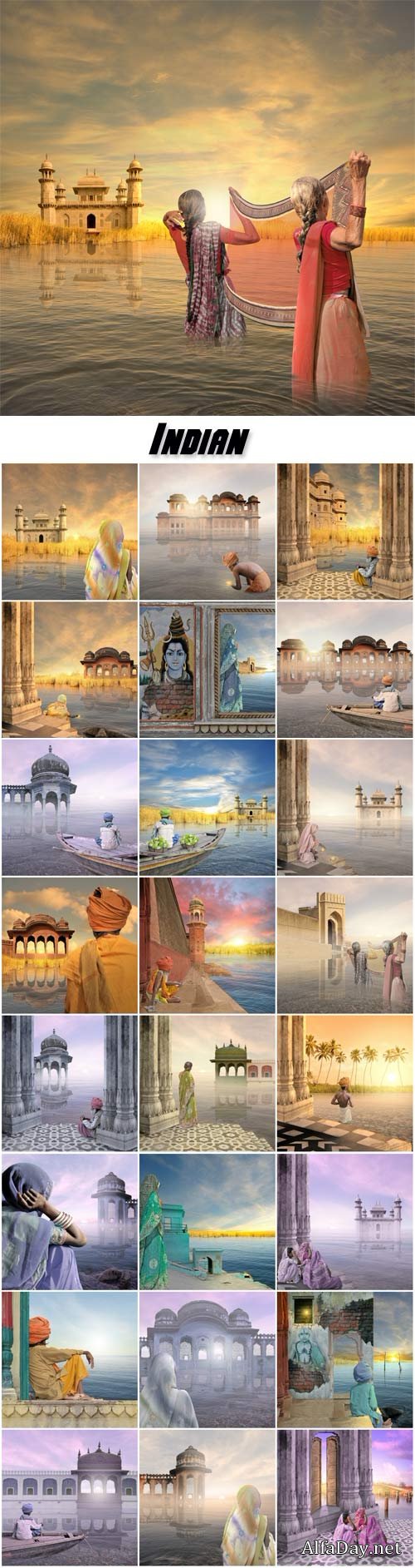 Indian landscape, hindu ritual, meditation, sadhu