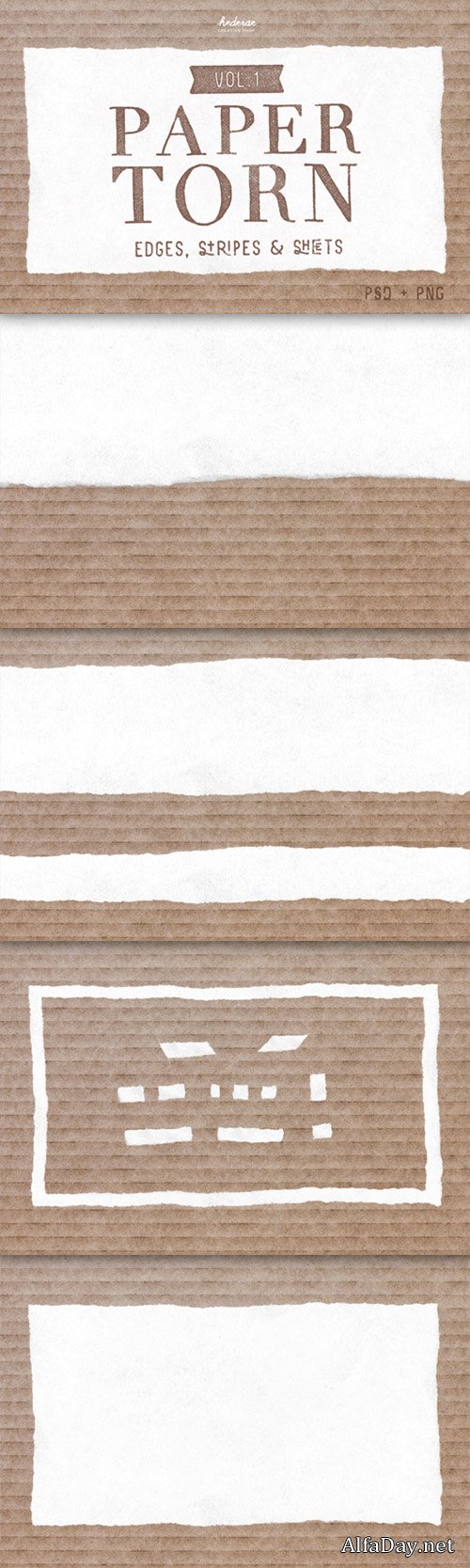 Paper Torn Vol.1 (PSD+PNG) - Creativemarket 504273