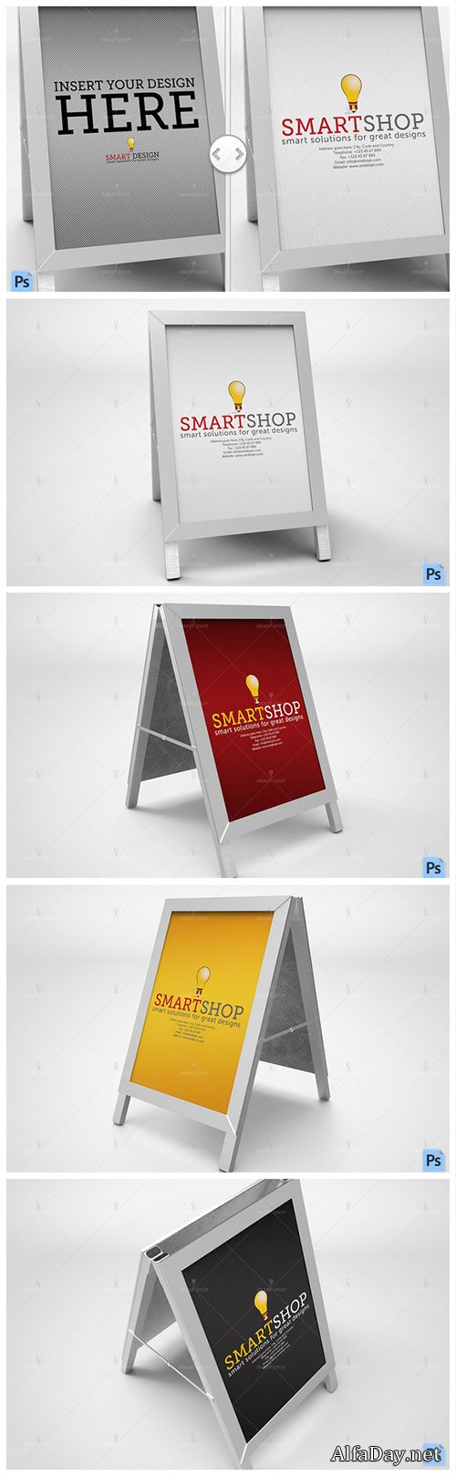 Poster Stand Display Mockup - Creativemarket 559194