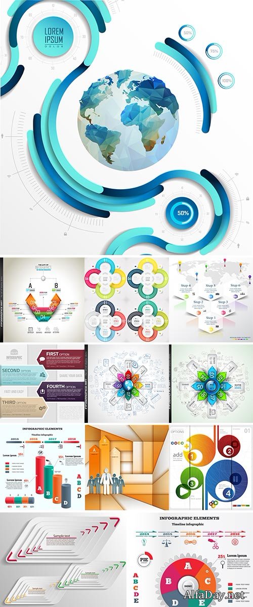 Stock Option Infographics Elements vector