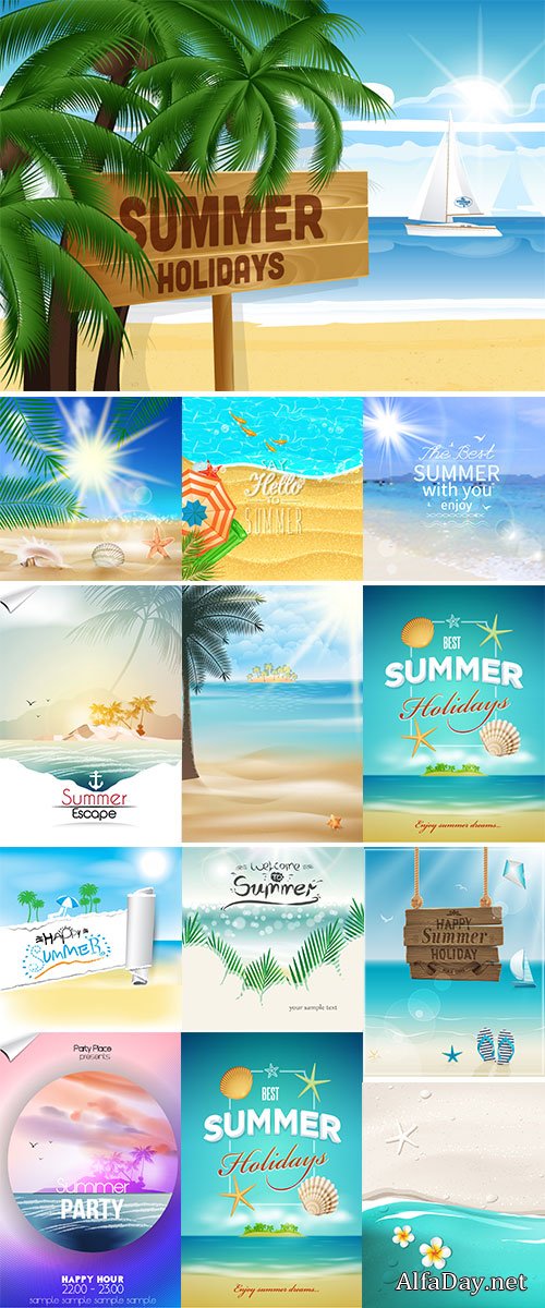 Stock Seaside view poster,Vector background