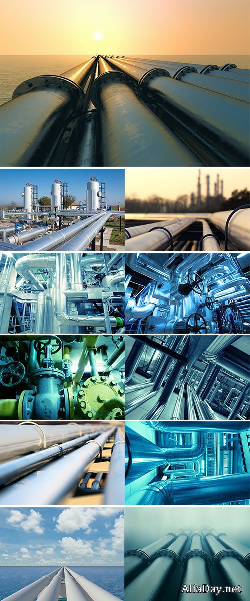 Stock Image Pipeline transport is the transportation of goods or material through a pipe