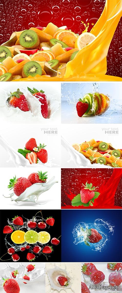 Stock Image Strawberry Splash